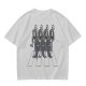 Olive T-Shirt With Skeletons Crossing Abbey Road Style Crosswalk Print