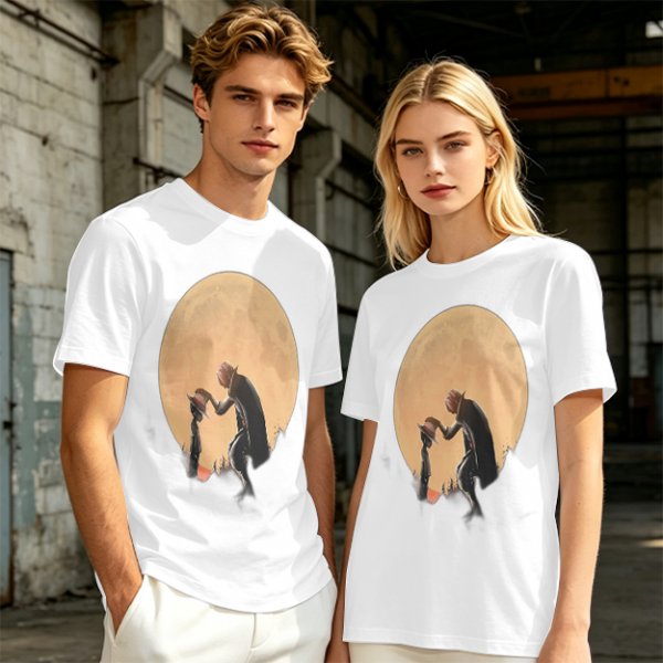 Olive T-Shirt With Moonlit Cowboy Silhouette Graphic