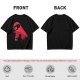 Olive T-Shirt With Black Cats And Red Panther Signal Graphic