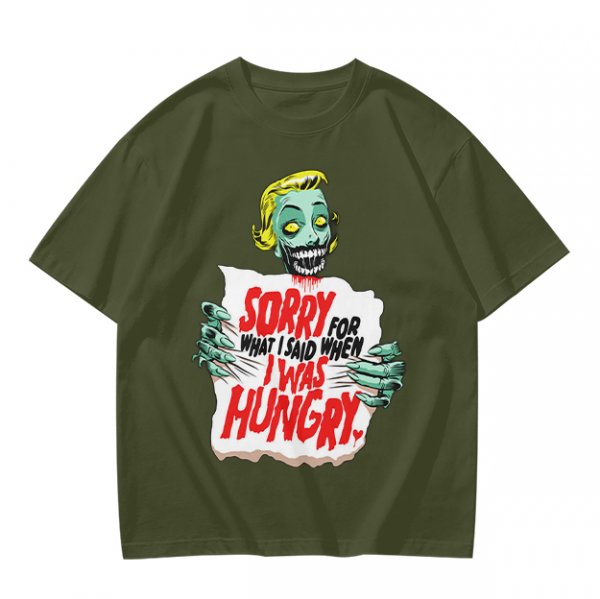 Zombie Sorry For What I Said When Hungry Graphic T-Shirt