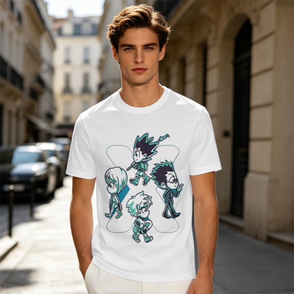 Hunter x Hunter Chibi Characters Graphic Olive T-Shirt
