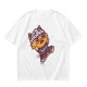Olive T-Shirt With Scared Viking Cat Graphic Print