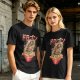 Olive T-Shirt with Japanese Ramen Dragon Graphic Print