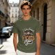 Olive Cat Lover T-Shirt With 'I Was Normal 3 Cats Ago' Print