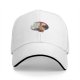 Black baseball cap with hand holding paper over red moon forest print