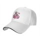 Black baseball cap with a bag of cute pink Kirby characters print