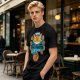 Neko Bus Tours Cat Graphic Olive T-Shirt