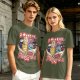 Olive graphic t-shirt with kitten nuggets print
