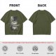 Olive T-shirt with One Piece Zoro Bandana Sword Print