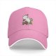 Black Baseball Cap With Cute Fantasy Creature And Floral Print