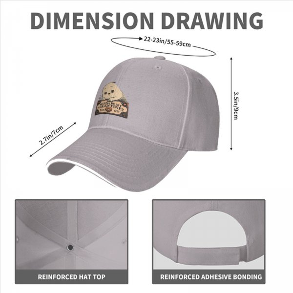Black baseball cap with cute ghost 'Wanna Be My Valentine?' print