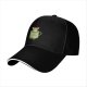 Black baseball cap with chihuahua in teacup graphic design