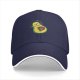 Black baseball cap with cartoon astronaut avocado print