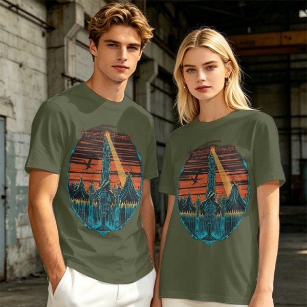 Lord of the Rings Dark Tower Graphic Olive T-Shirt