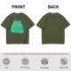 Olive Green T-Shirt With Cute Frog Holding Knife Graphic