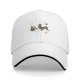 Black Baseball Cap With Rooster And Small Warrior Graphic Design