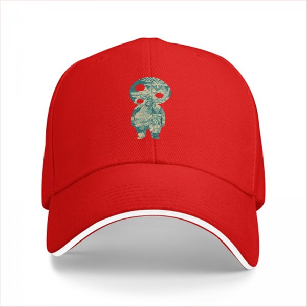 Black Baseball Cap With Kodama Forest Spirit Graphic Print