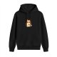Black Hoodie With Cute Ghost Dog Graphic Print
