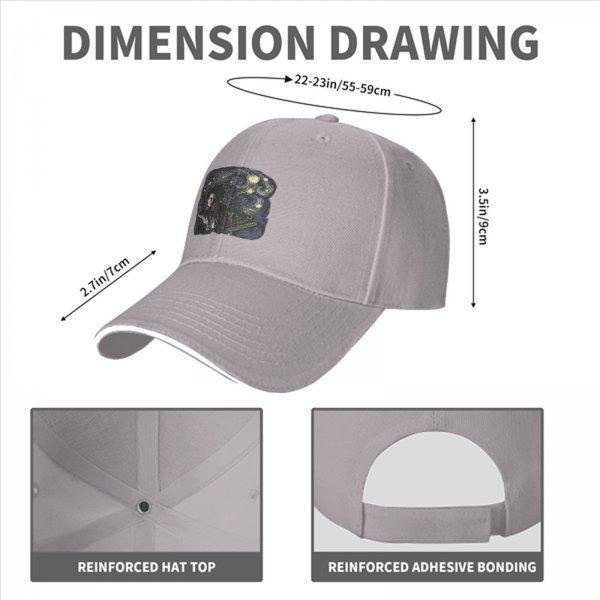 Black Baseball Cap With Starry Night Edward Scissorhands Art Print