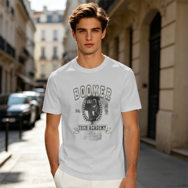 Olive Graphic T-Shirt With Boomer Tech Academy Print
