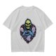 Olive T-Shirt With Grim Reaper Skull And Chain Heart Graphic
