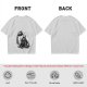 Olive t-shirt with Totoro and small spirits under full moon print
