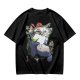 Olive green t-shirt with My Neighbor Totoro forest scene print