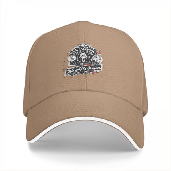 Black baseball cap with horror ice cream graphic design