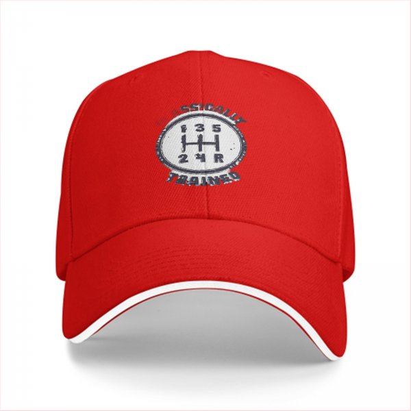 Black Baseball Cap With Manual Transmission Gear Shift Rally Trained Print