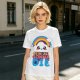 Olive T-Shirt With Cute Cloud Rainbow Graphic And 'We're All Gonna Die' Text