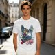 Olive Green T-Shirt With Japanese Nature Inspired Graphic Print