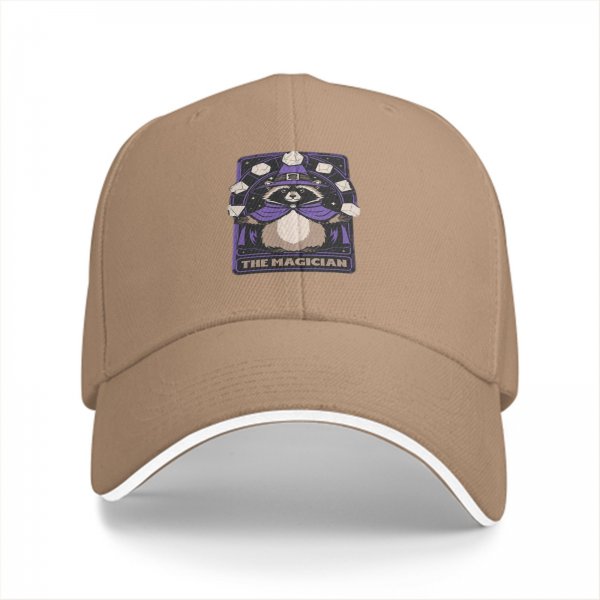 Black Baseball Cap With Raccoon Magician Tarot Art Print