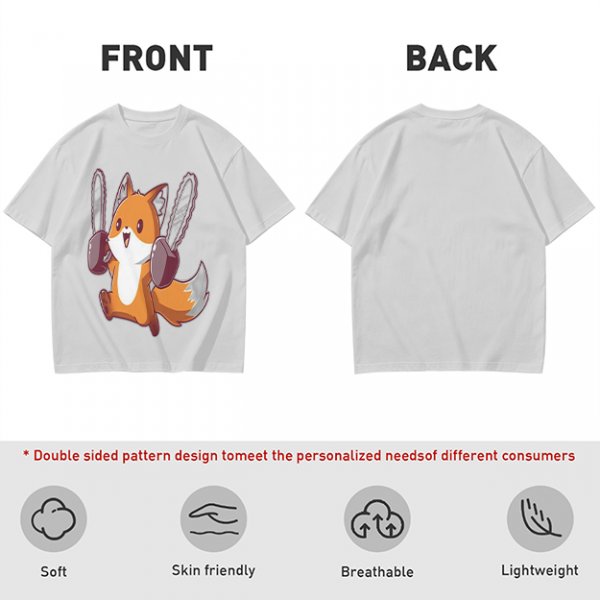 Olive T-shirt with a cute chainsaw squirrel graphic