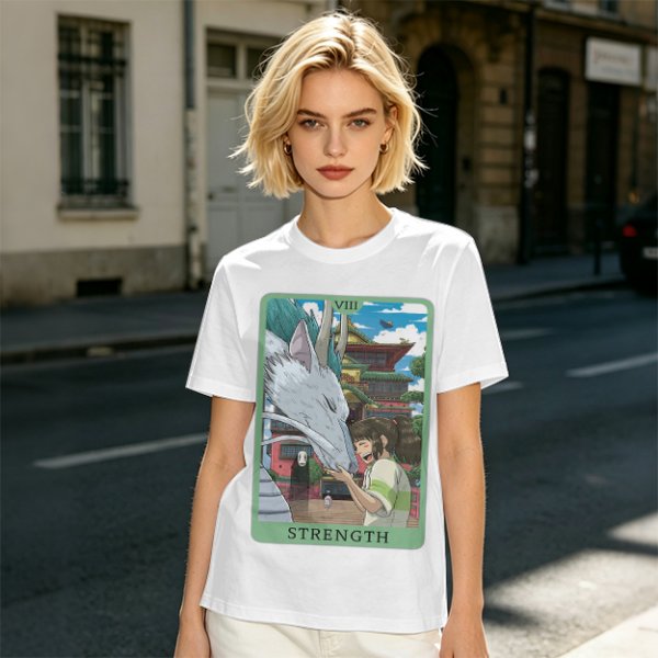 Spirited Away Haku Chihiro Strength Tarot Graphic T-Shirt