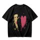 Olive T-Shirt with Dancing Pizza Slice and Heart Graphic