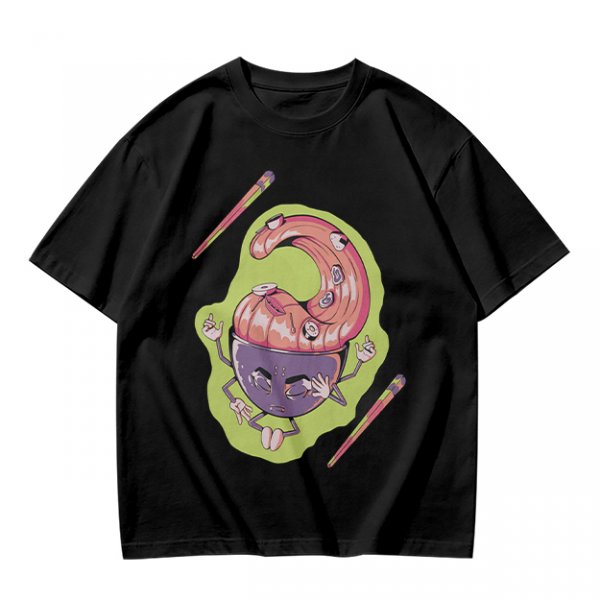 Olive Green T-Shirt With Surreal Monster Graphic Print