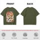 Olive T-Shirt With Retro Portable Video Games Cartoon Print