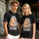 Olive t-shirt with capybara drinking coffee graphic