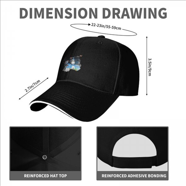 Black Baseball Cap With Whimsical Night Tree And Sheep Art Print
