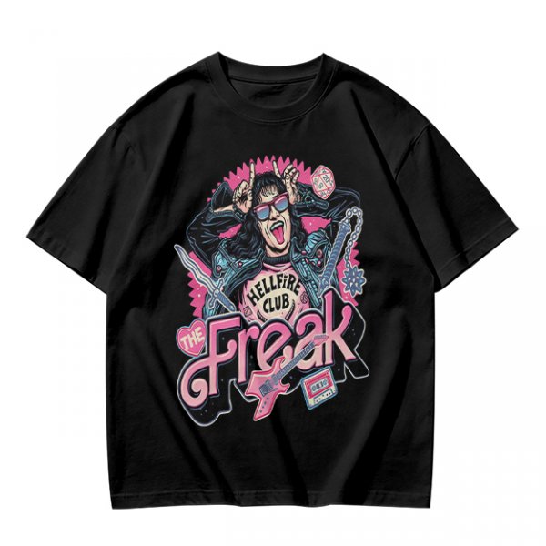 Olive Graphic T-Shirt with The Freak Hellfire Club Rock Print
