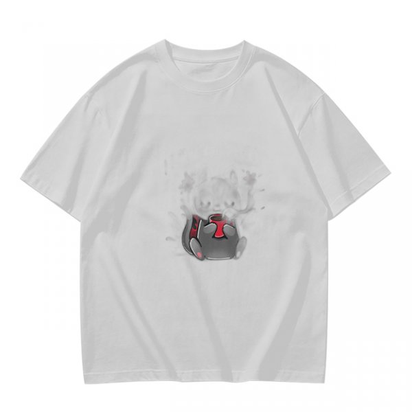 Olive Green Crewneck T-Shirt With Small Graphic Print