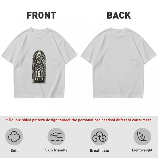 Olive Graphic T-Shirt With Cult Occult Art Print