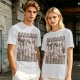 Olive Green T-Shirt with Cartoon Medieval Tavern Scene Print