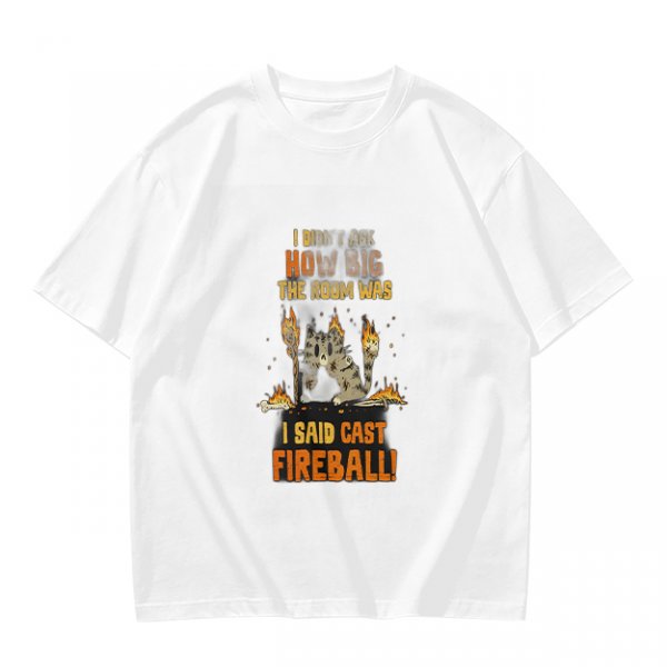 I Didnt Ask How Big The Room Was I Said Cast Fireball Cat T-Shirt
