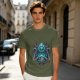 Olive T-Shirt With Octopus Skull Graphic Print
