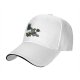 Black baseball cap with a green frog bench pressing weight design