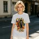 Olive Halloween T-Shirt with Get In Loser Coffin Ghost Floral Art