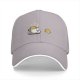 Black Baseball Cap with Coffee and Cookie Graphic Design