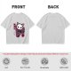 Olive T-Shirt with Skull Cat Ice Cream Graphic Print