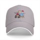 Black baseball cap with Forrest Gump ping pong cartoon graphic